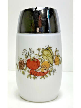 Vtg 70s Spice of Life Sugar Dispenser White Milk Glass Bottle Dominion 5.5"H